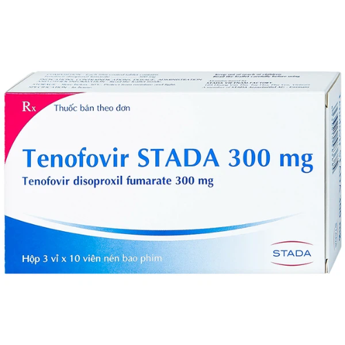 Thuốc Tenofovir Stada 300mg điều trị nhiễm HIV-1, viêm gan siêu vi B (3 vỉ x 10 viên)